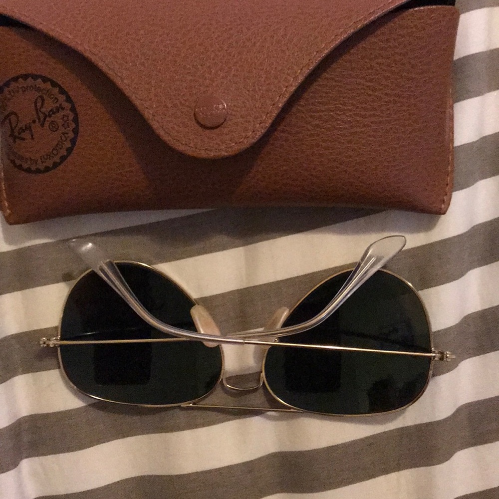 Green and gold mirrored Ray-Ban Aviators - Picture 2 of 3